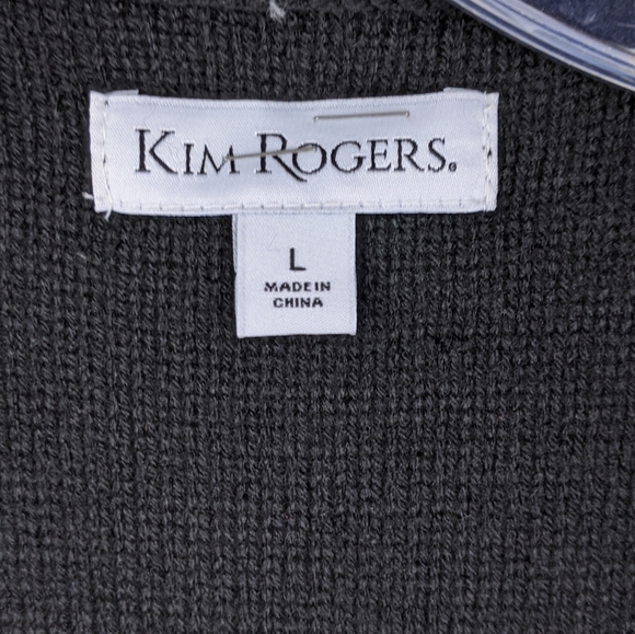 Kim Rogers | Black Red Open Front Cardigan-E48 - Picture 4 of 5